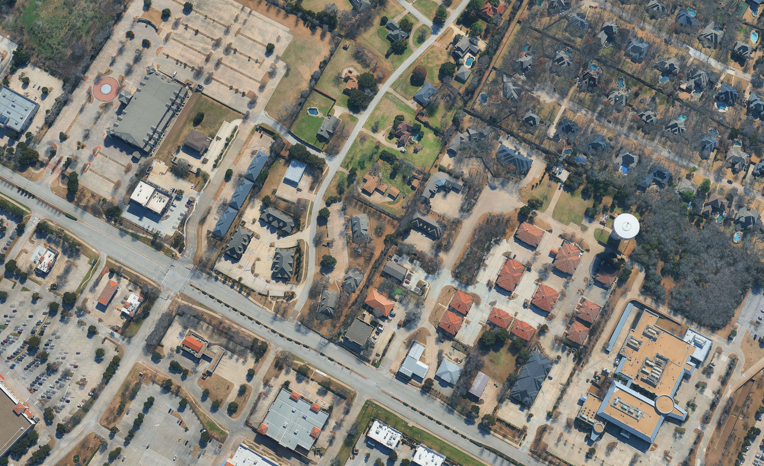 Aerial view of Miron Place, Southlake TX